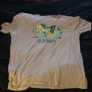 Old Navy Graphic T-Shirt with Floral Bear Design